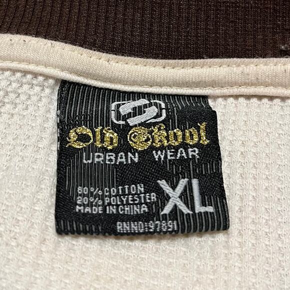 Old Skool Y2K Mocha Colorway Embroidered Thermal Longsleeve XL - Picture 4 of 7